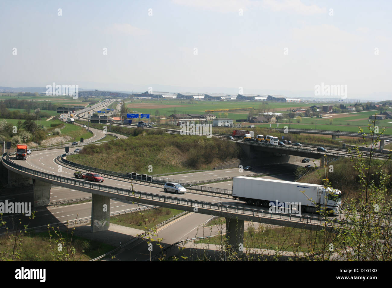 Autobahn to Stuttgart - at the airport Stock Photo