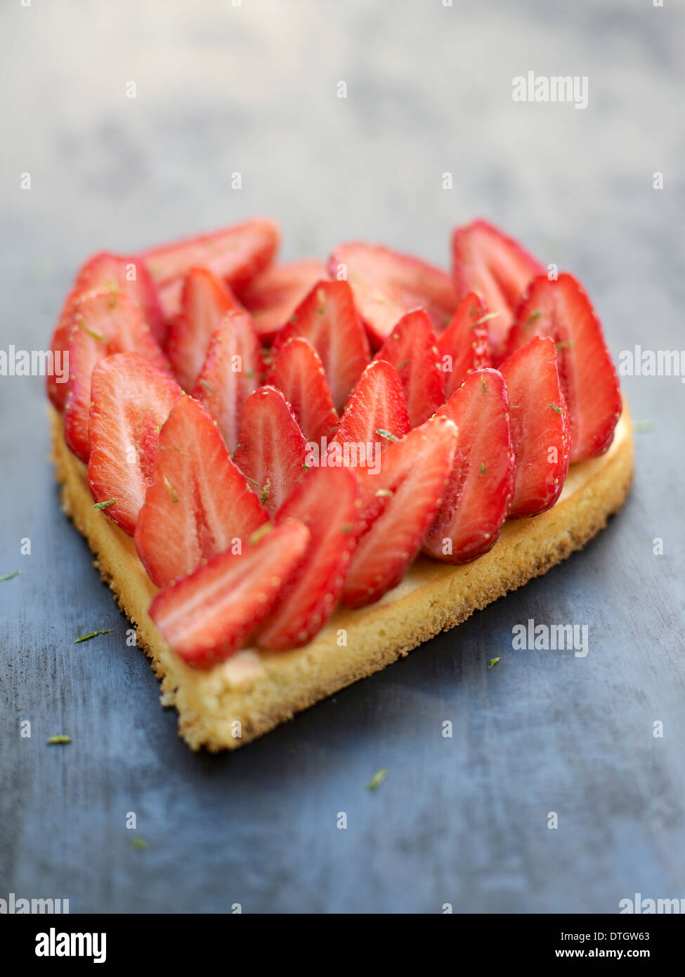 Gontran Cherrier's heat-shaped strawberry tart Stock Photo