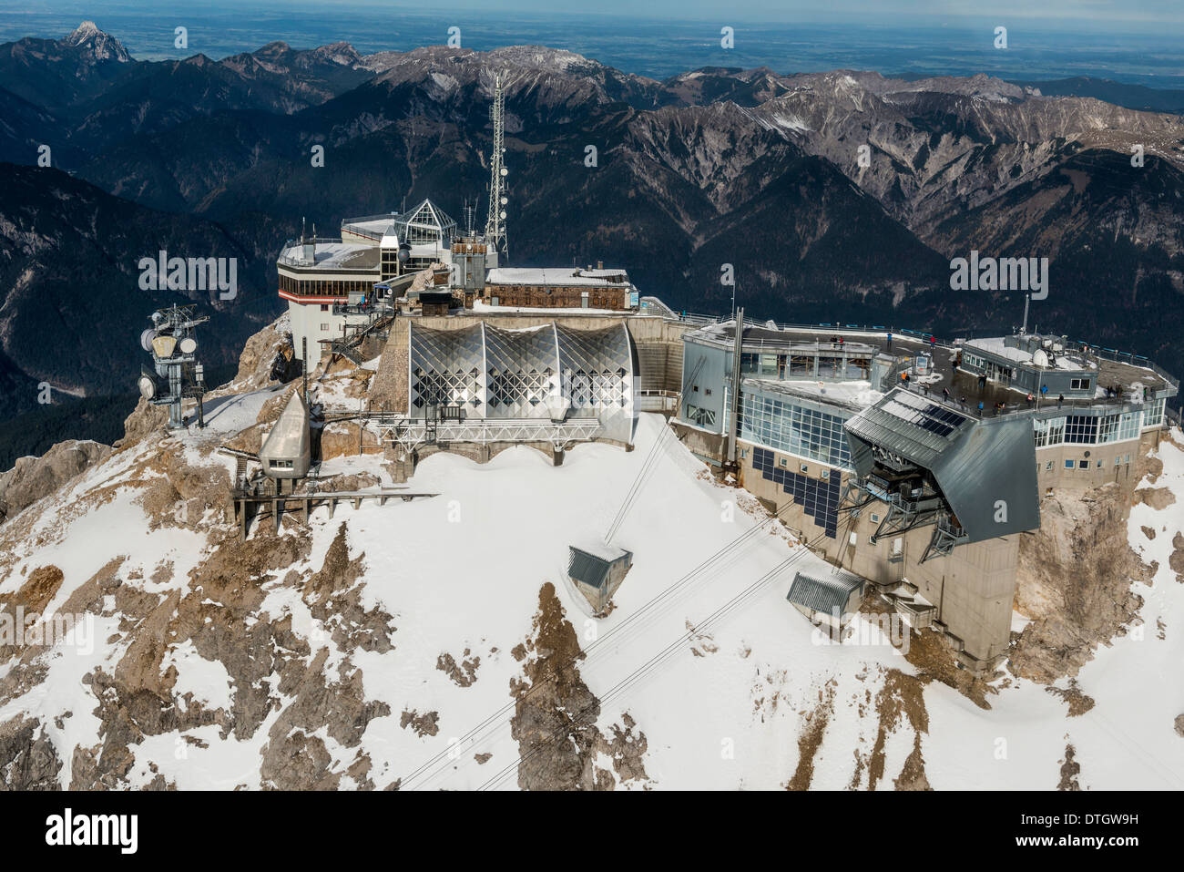 Aerial View Schneefernerhaus Building And Munchner Haus Building