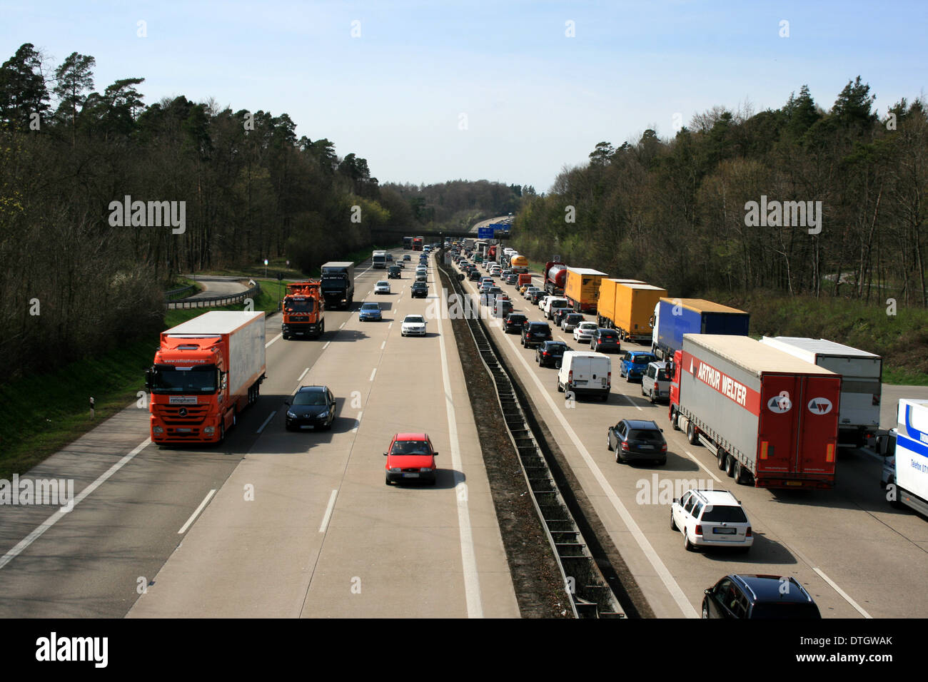 german autobahn traffic jam Stock Photo Alamy