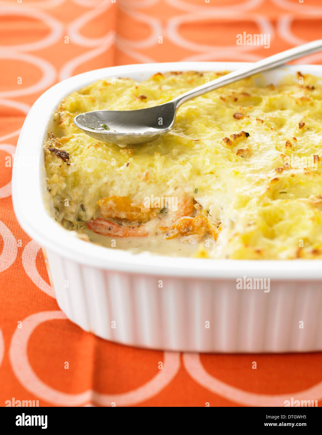 Haddock and shrimp Parmentier Stock Photo Alamy