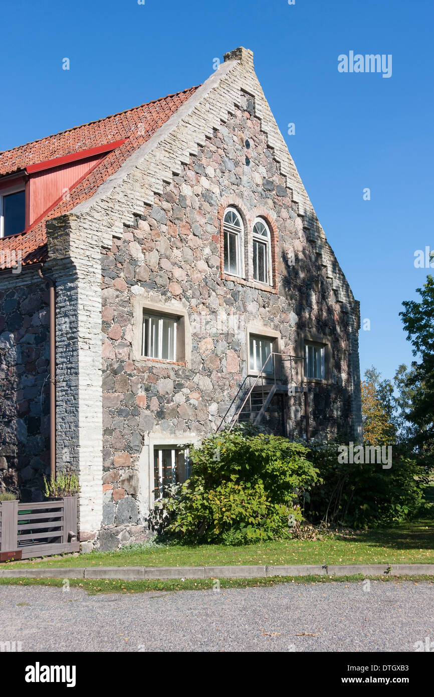 Facade of old stone made house Stock Photo - Alamy