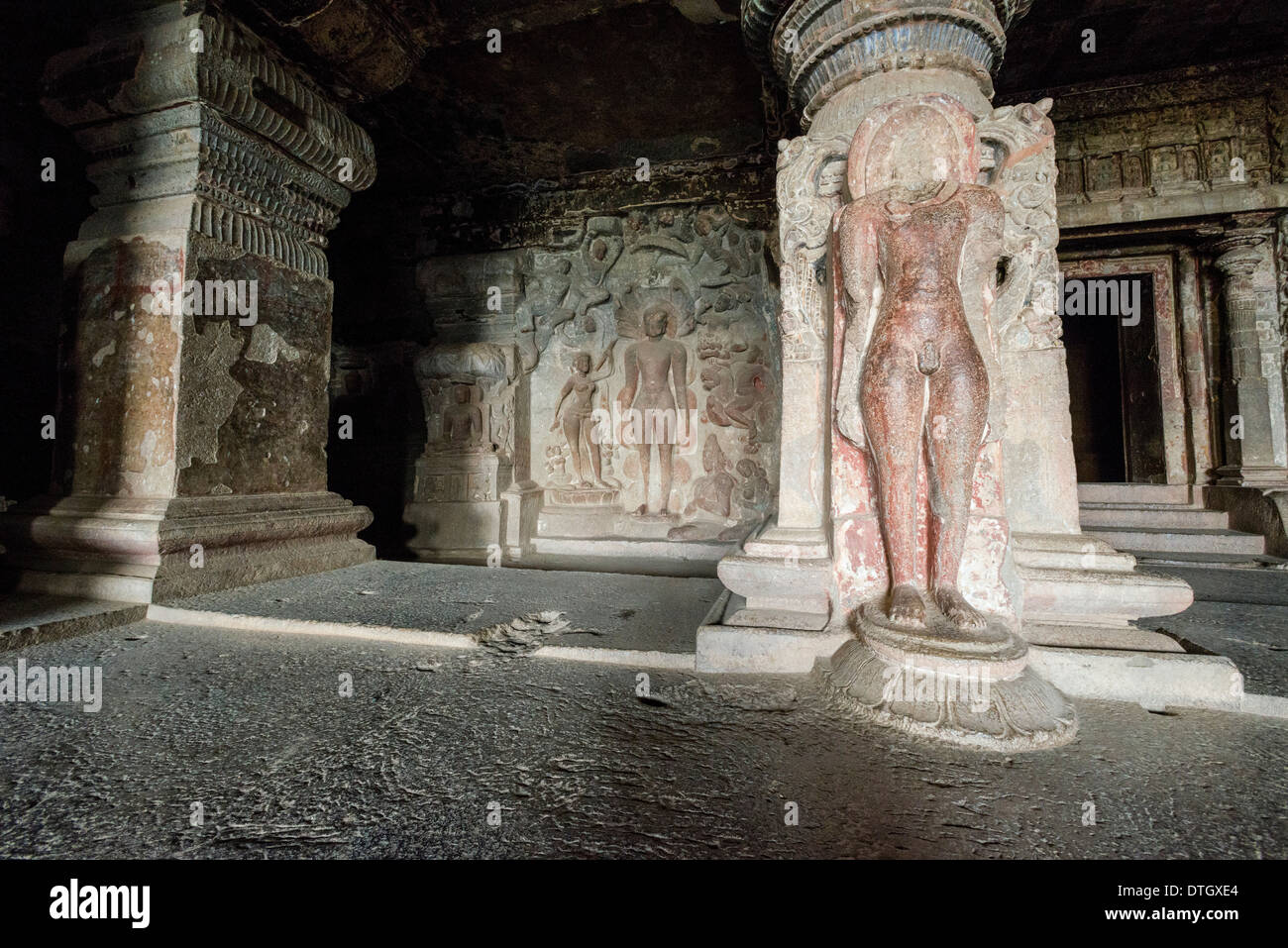 Cave 32, the Indra Sabha Cave, Ellora Caves, UNESCO World Heritage Site, Ellora, Maharashtra, India Stock Photo