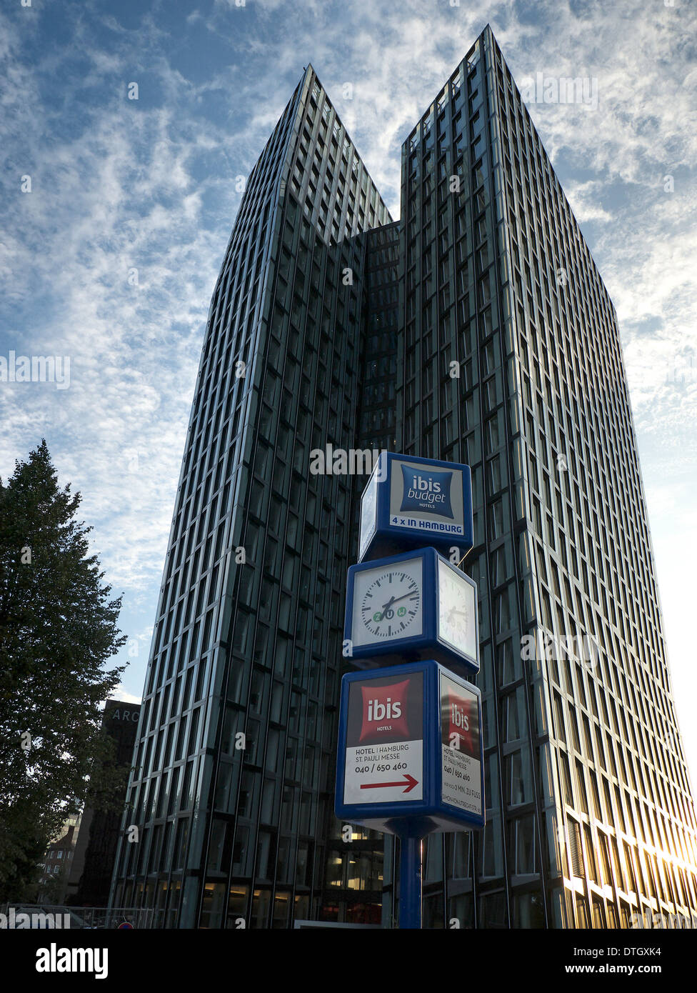 Office Building, Dancing Towers, in Hamburg, St. Pauli, Reeperbahn, Germany. Stock Photo