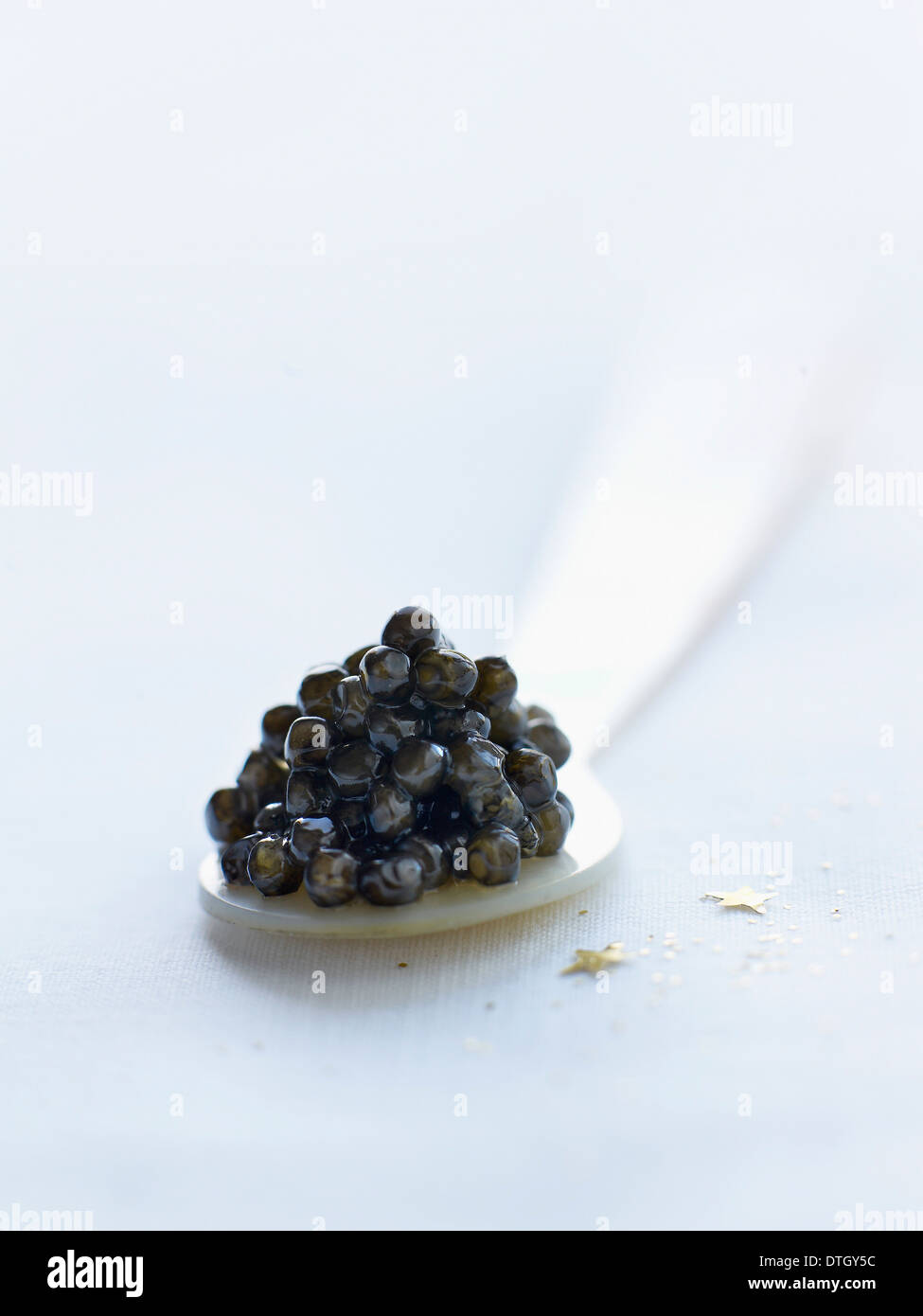 Spoonful of caviar Stock Photo