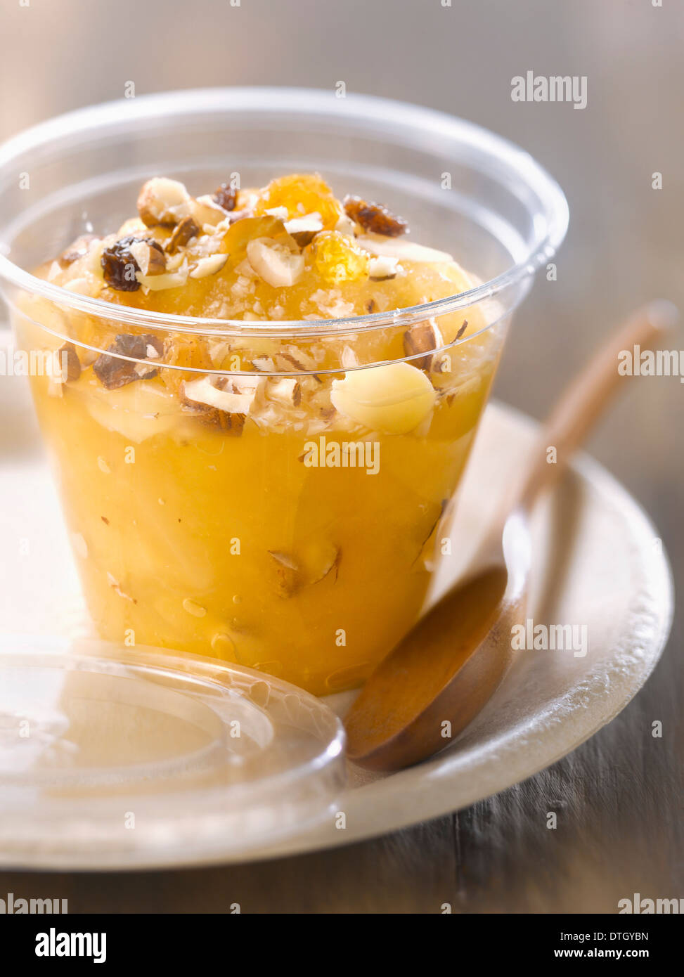 Stewed pears and apples with dried fruit Stock Photo