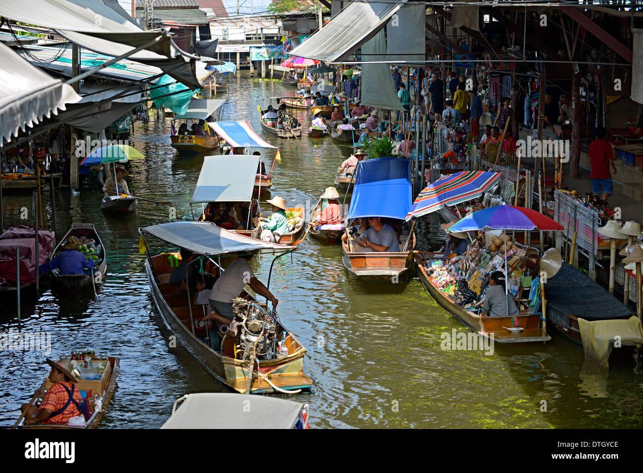 Floating Market of Damnoen Saduak, Ratchaburi, Central Thailand, Thailand Stock Photo