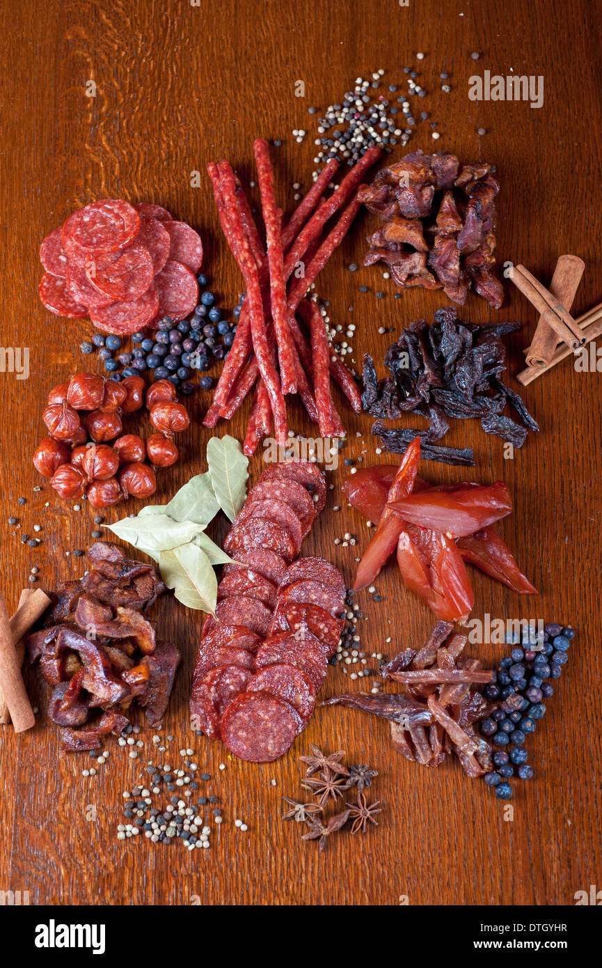 meat and sausages Stock Photo Alamy