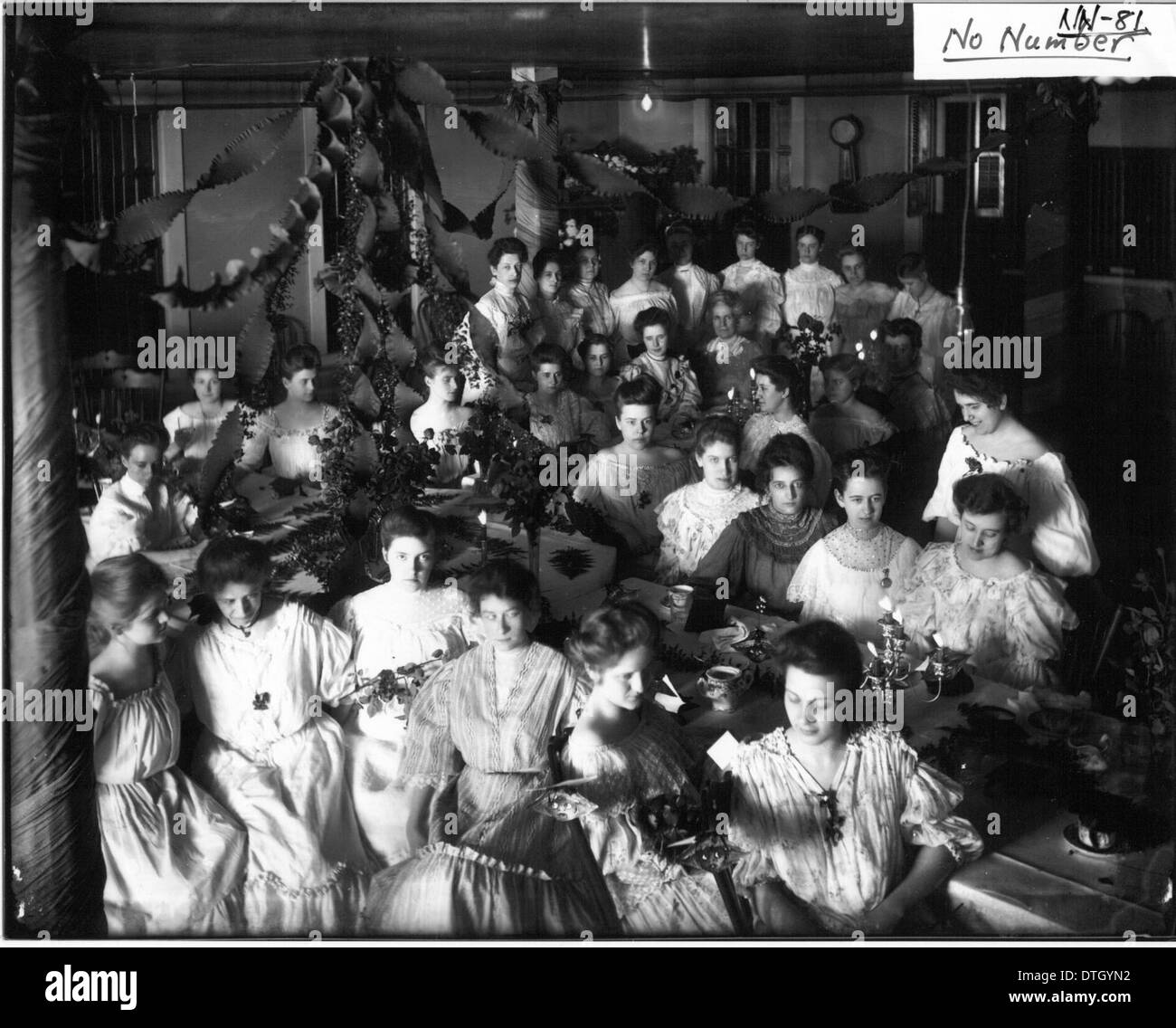 Oxford College women in formal dress at dinner n.d Stock Photo Alamy