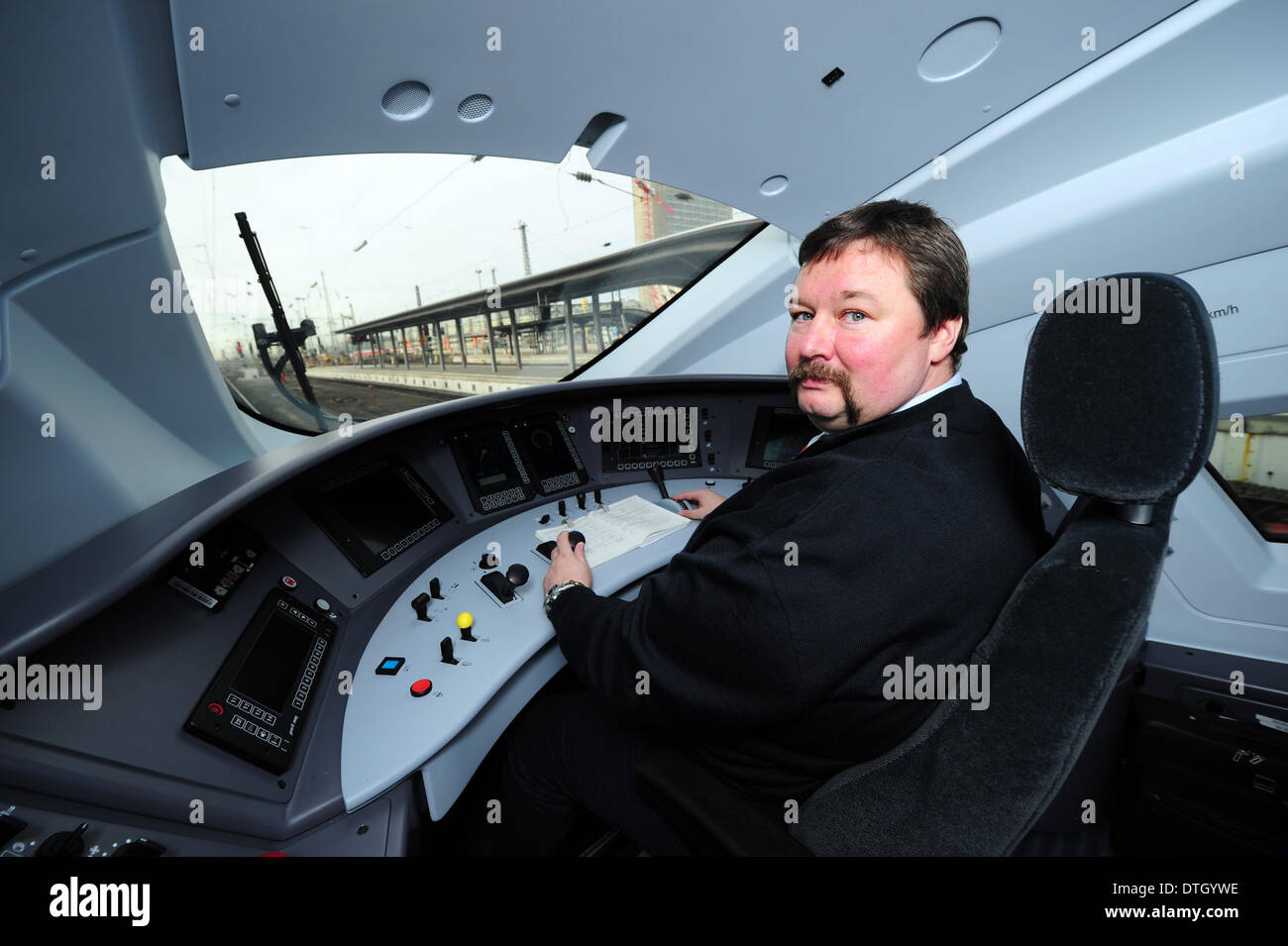 Frankfurt Main, Germany. 18th Feb, 2014. Train driver Hans-Peter Haas ...