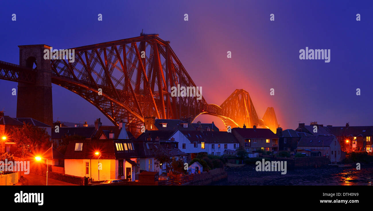 Forth Bridge or Forth Rail Bridge, railway bridge over the Firth of Forth, North Queensferry, Fife, Scotland, United Kingdom Stock Photo