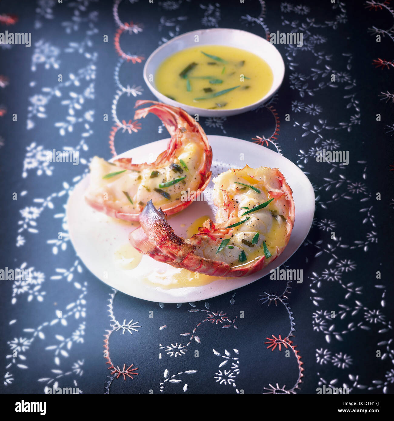 Spiny lobster with tarragon butter sauce Stock Photo Alamy