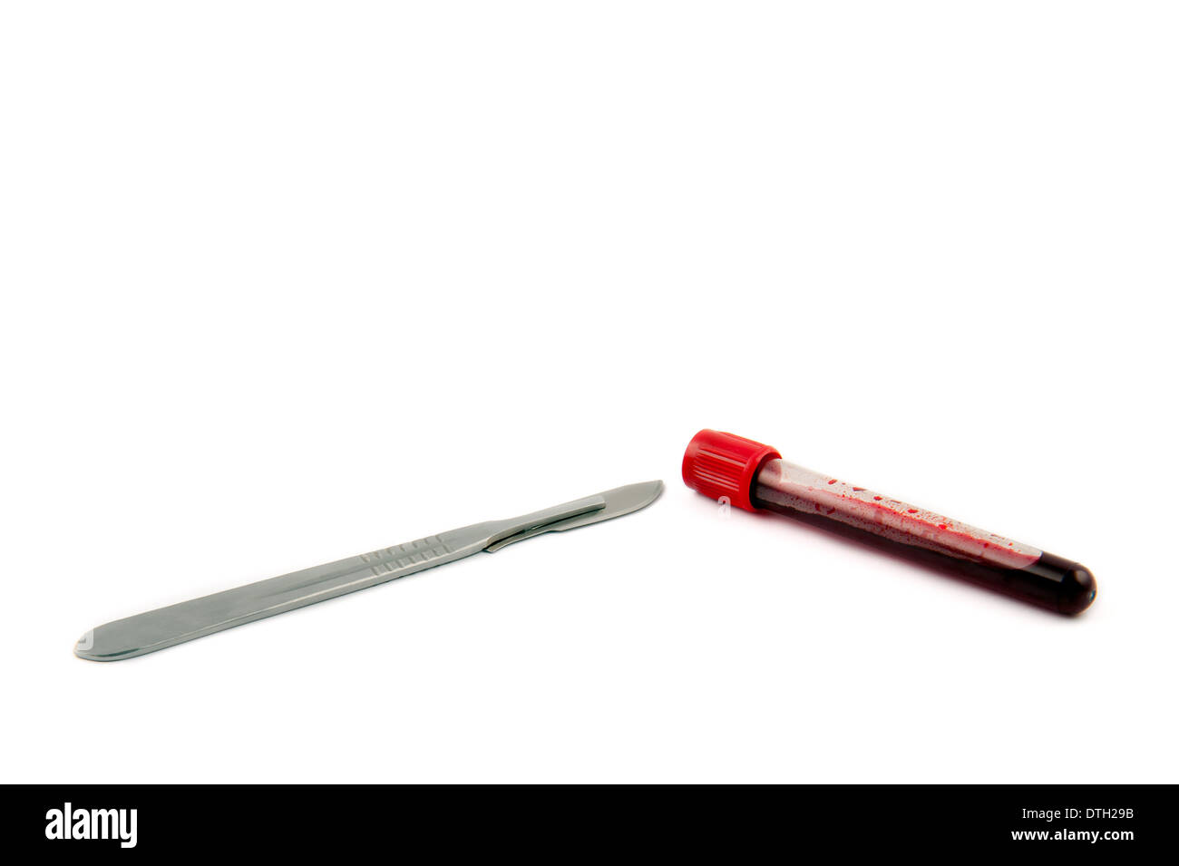 blood test tube ampul scalpel lancet Isolated on white background Stock Photo Alamy