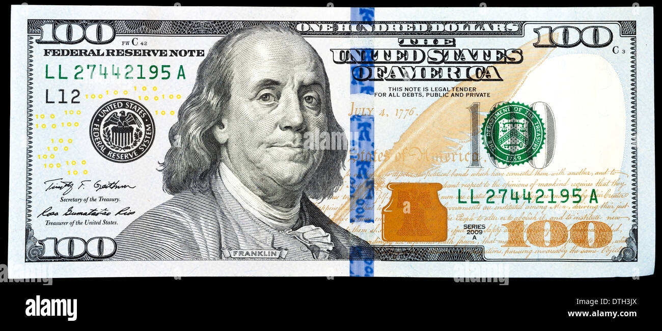 us 100 dollar bill Stock Photo