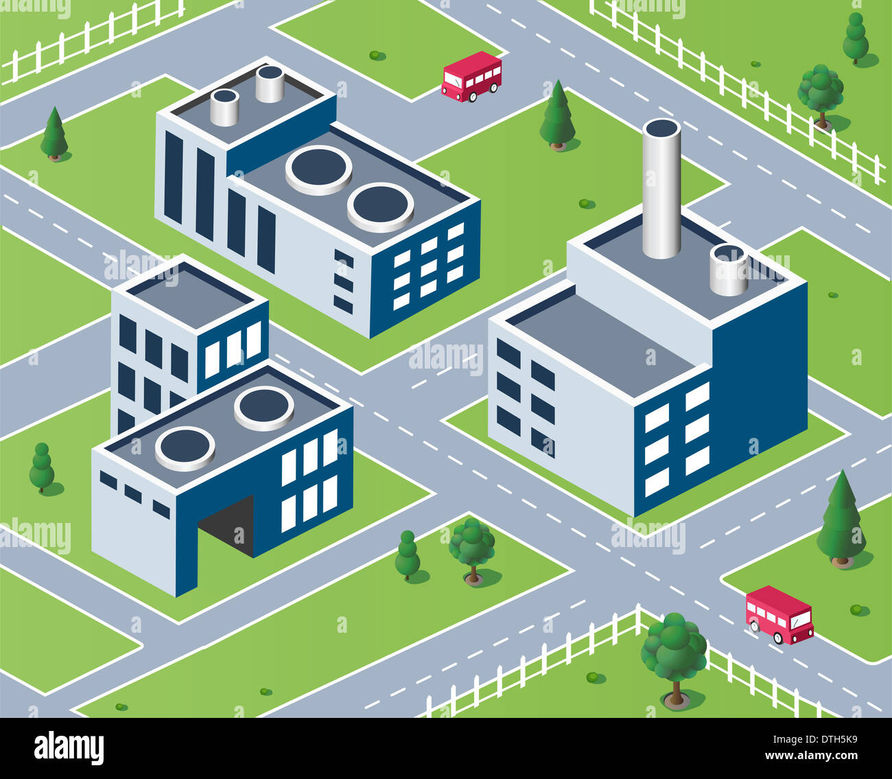 isometric view of the industrial district Stock Photo Alamy
