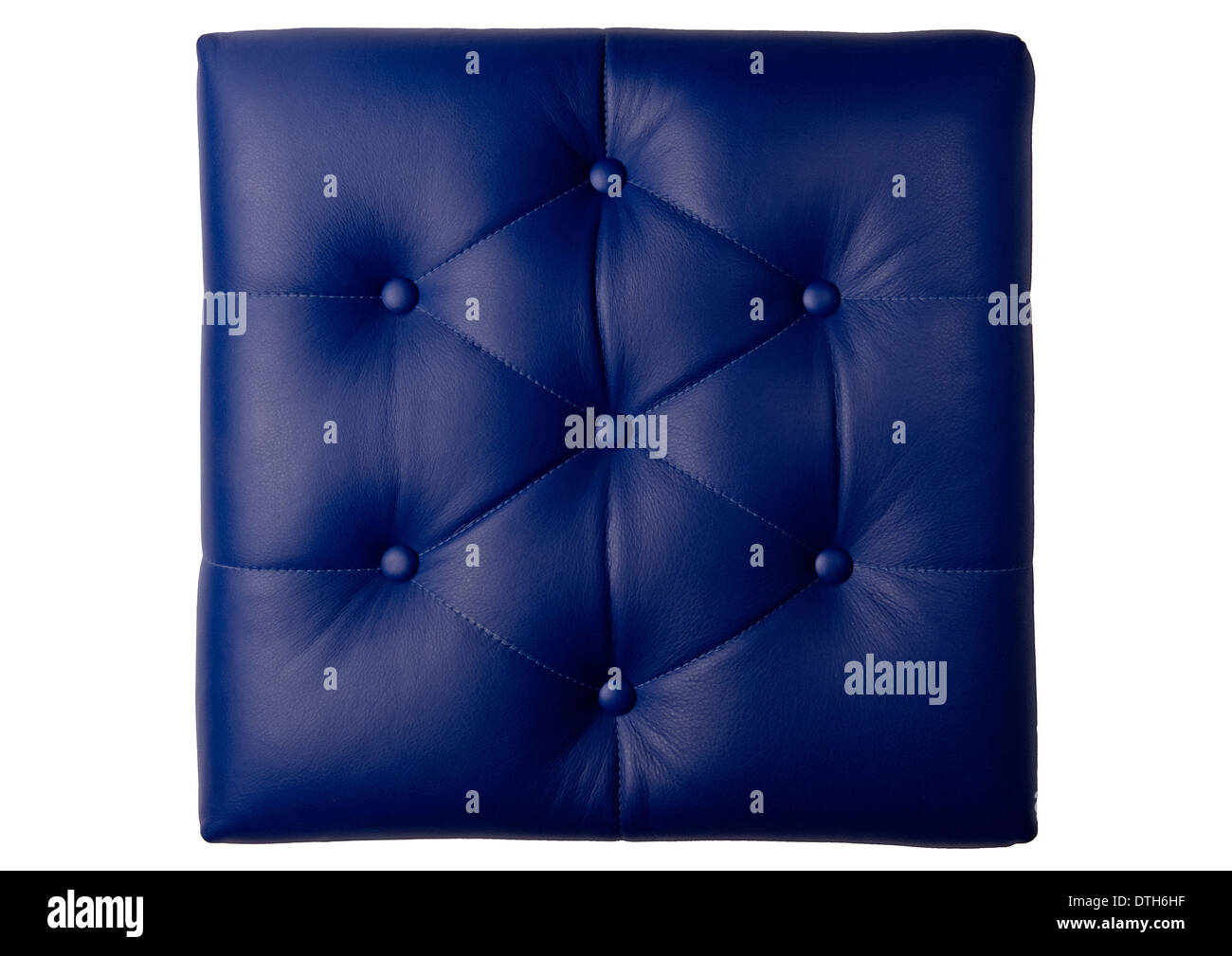 Six diamond padded blue leather board Stock Photo