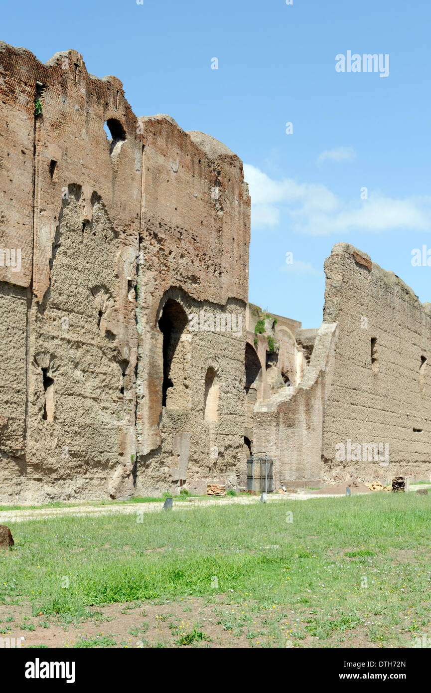 The north end main entrance gates which led directly to Natatorium or swimming pool Baths Caracalla Rome Italy The Stock Photo