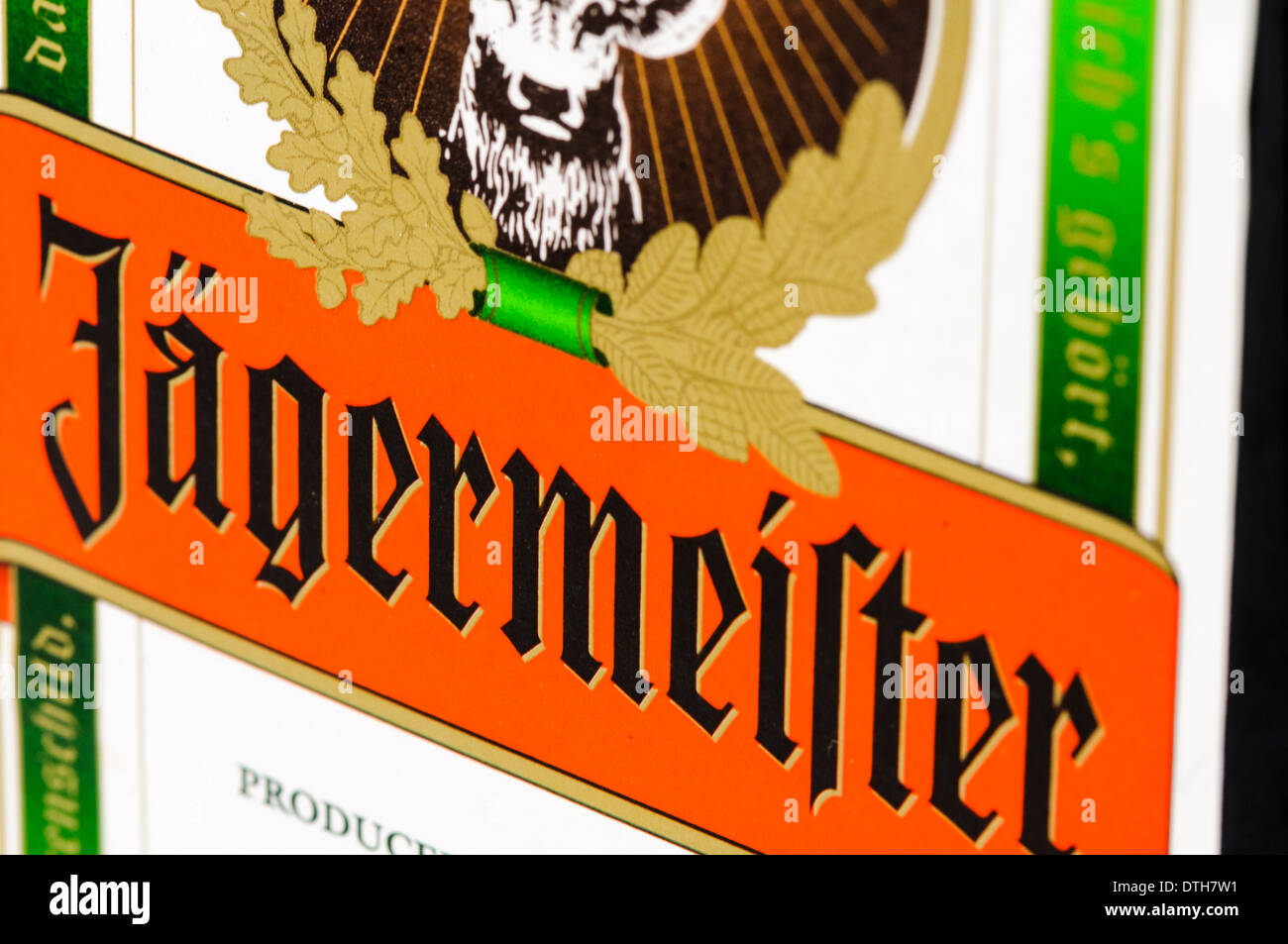 Jagermeister, a German herbal liqueur, the main ingredient in the popular Jagerbomb drink. Stock Photo