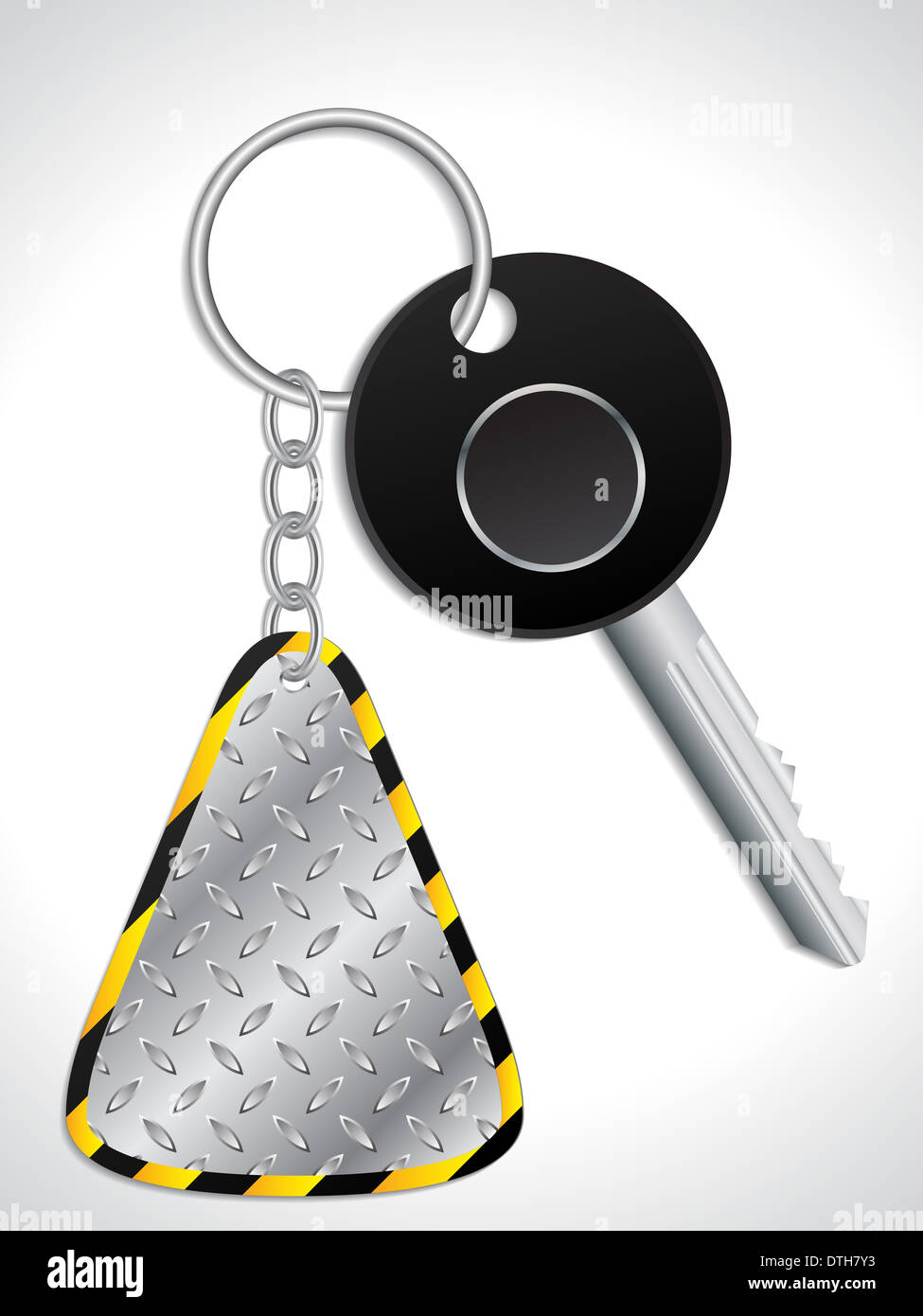 Key with abstract industrial metallic keyholder Stock Photo Alamy