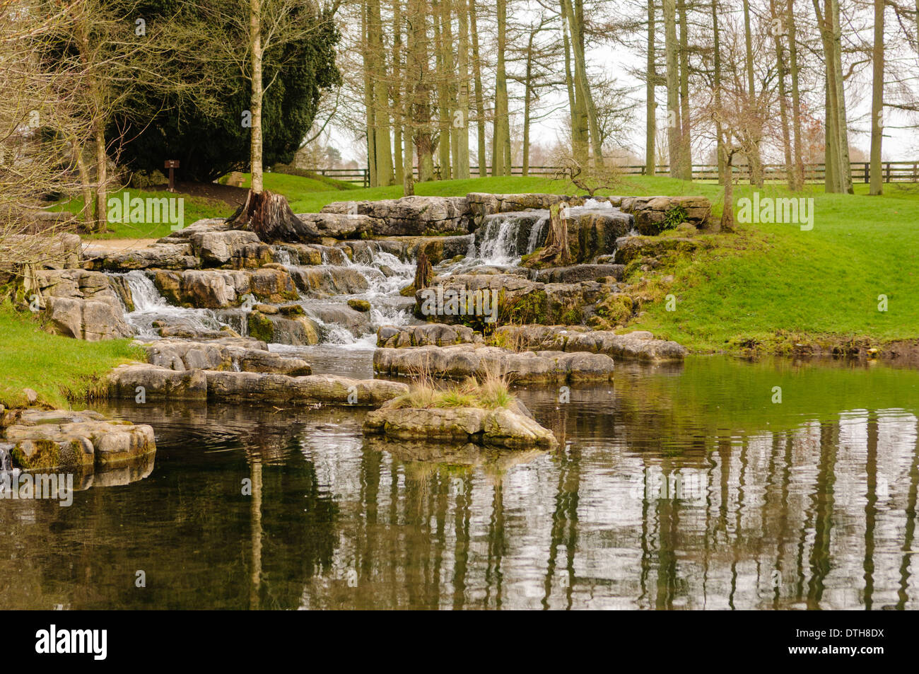Water feature at St Fiacra's Gardens, at the Irish National Stud Stock Photo