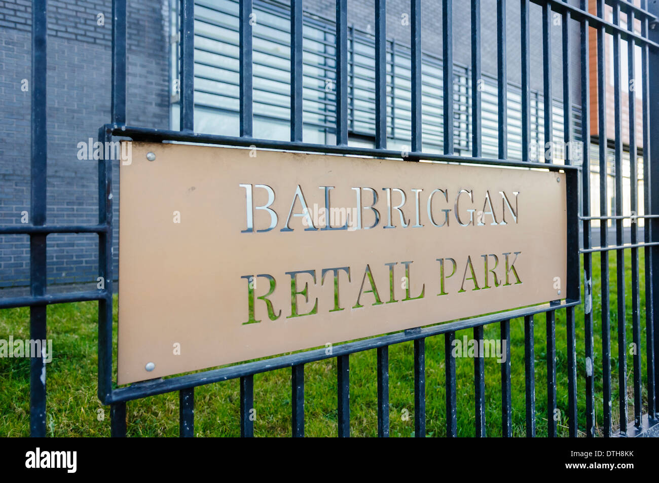 Sign for Balbriggan Retail park Stock Photo