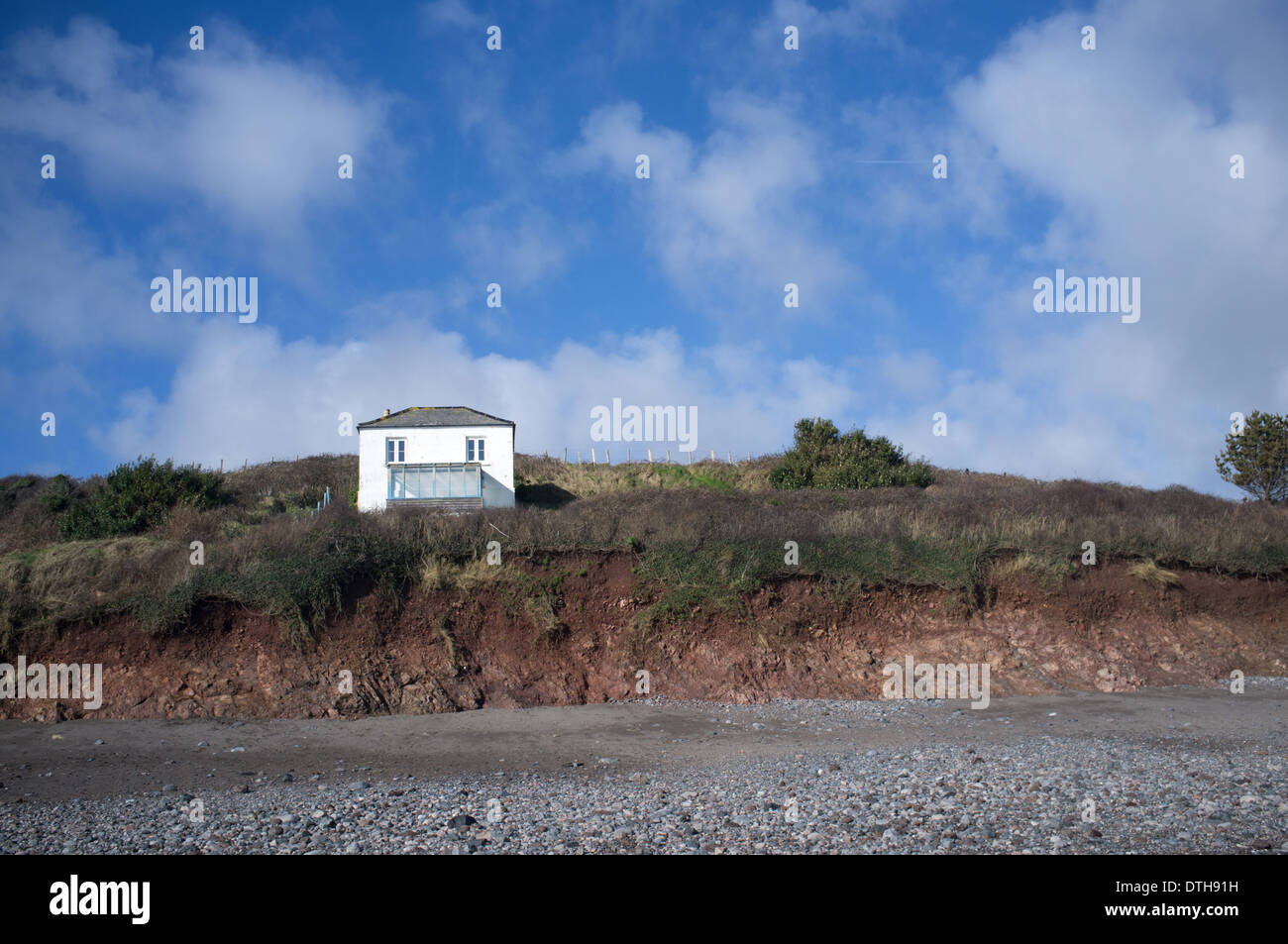 A house on Kennack Sands in Cornwall, UK Stock Photo