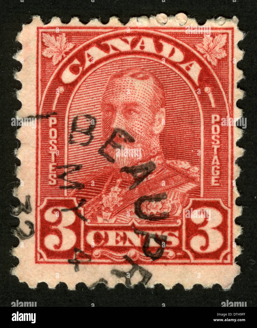 Canadian postage stamp, Canada, King V Stock Photo Alamy