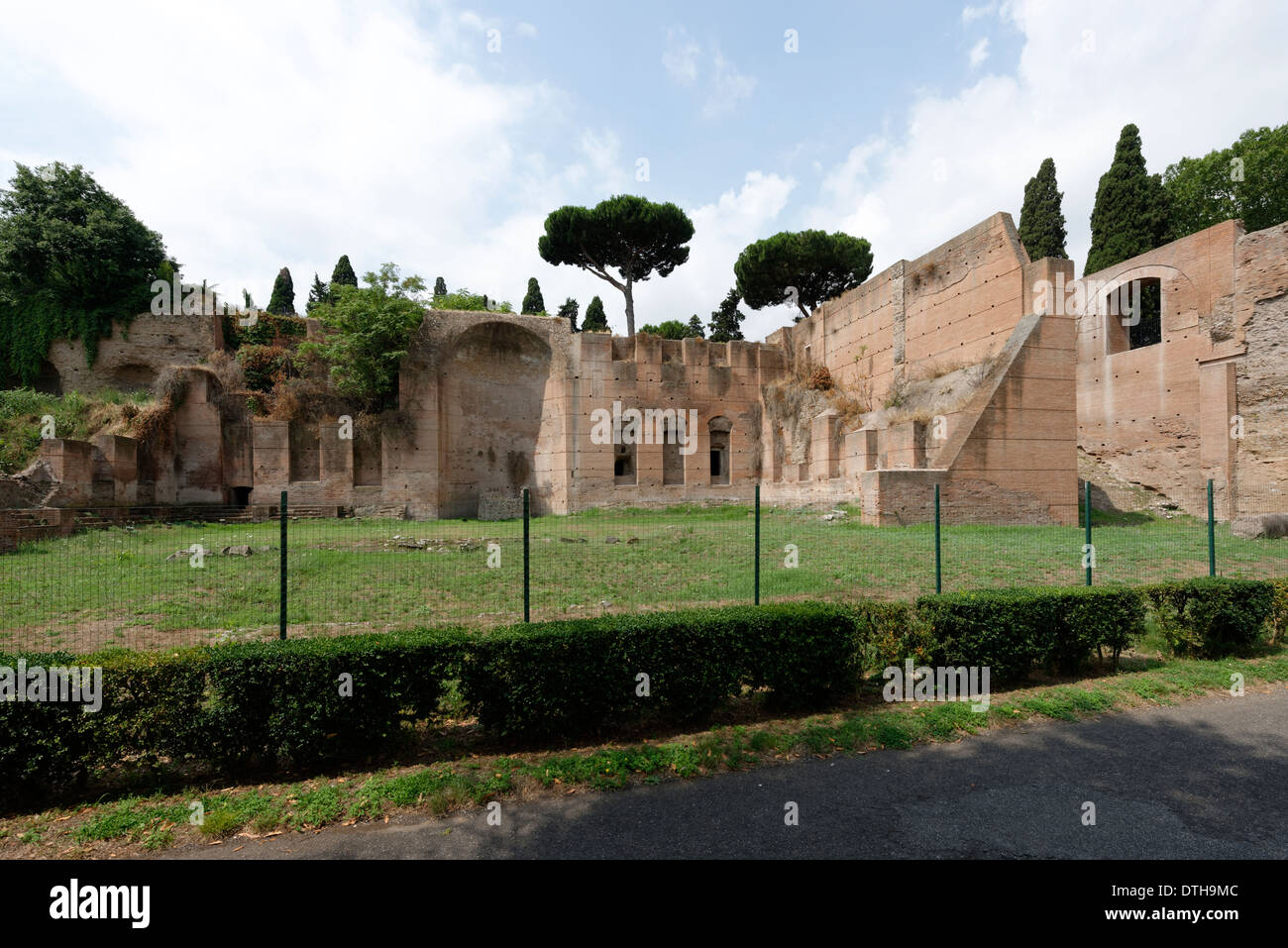 Ruins northeast library with niches for book volumes at Baths Caracalla Rome Italy Baths Caracalla (Terme Stock Photo