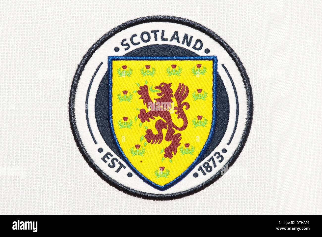 Close up of the Scottish National football team kit Stock Photo