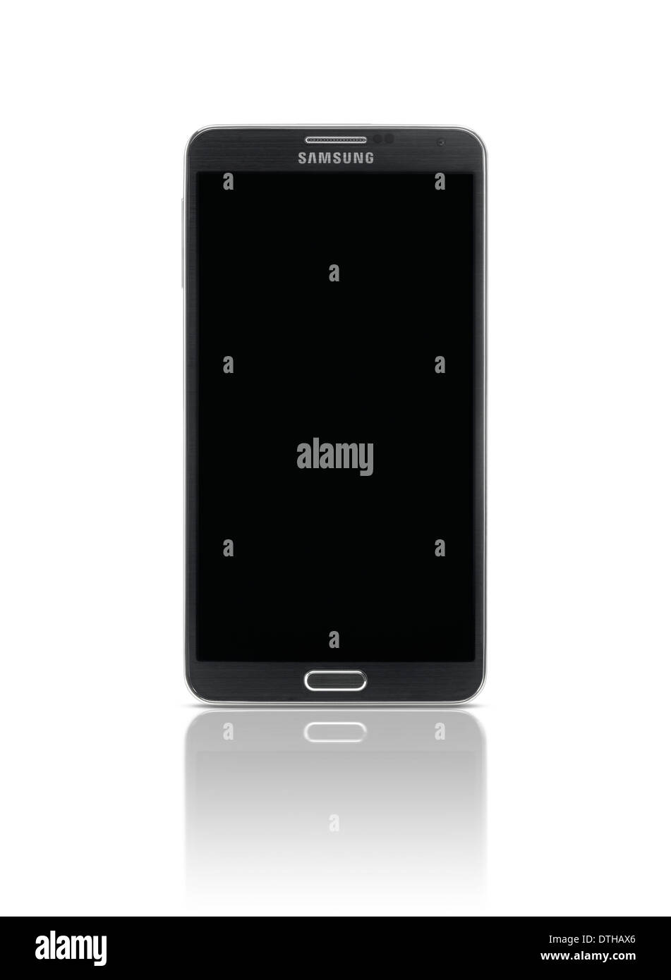 Samsung Galaxy Note III smartphone with blank screen isolated photo on white background with clipping path Stock Photo