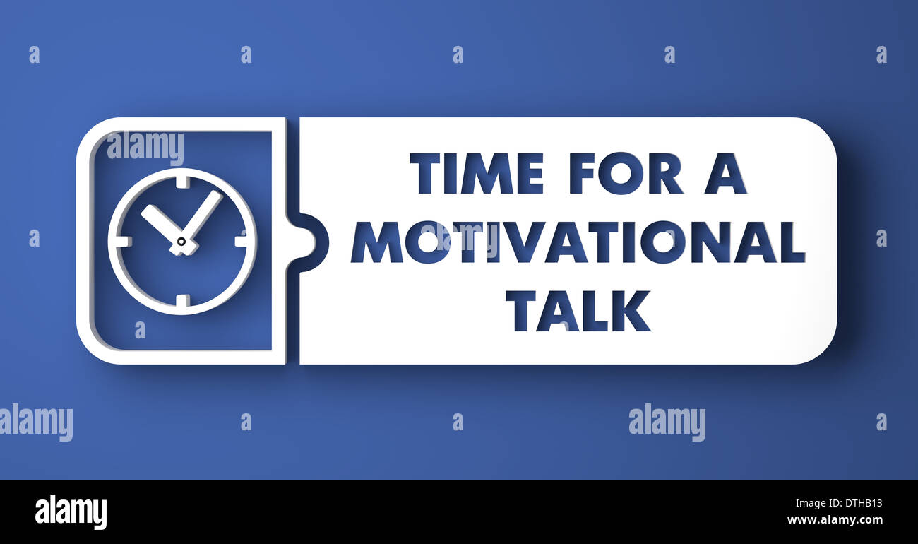 Time for Motivational Talk in Flat Design Style. Stock Photo