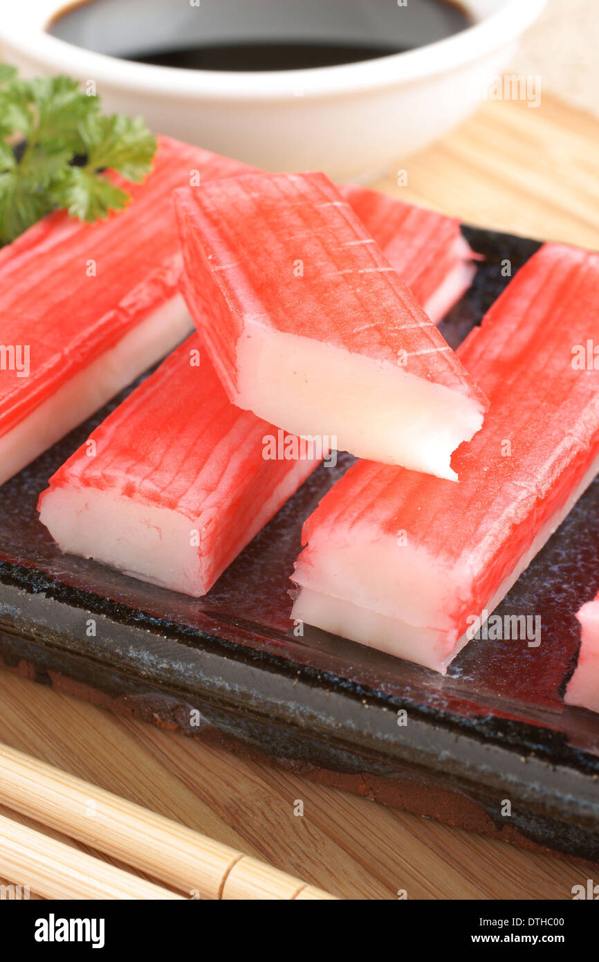 Crab sticks or Surimi a processed seafood made of white fish Stock