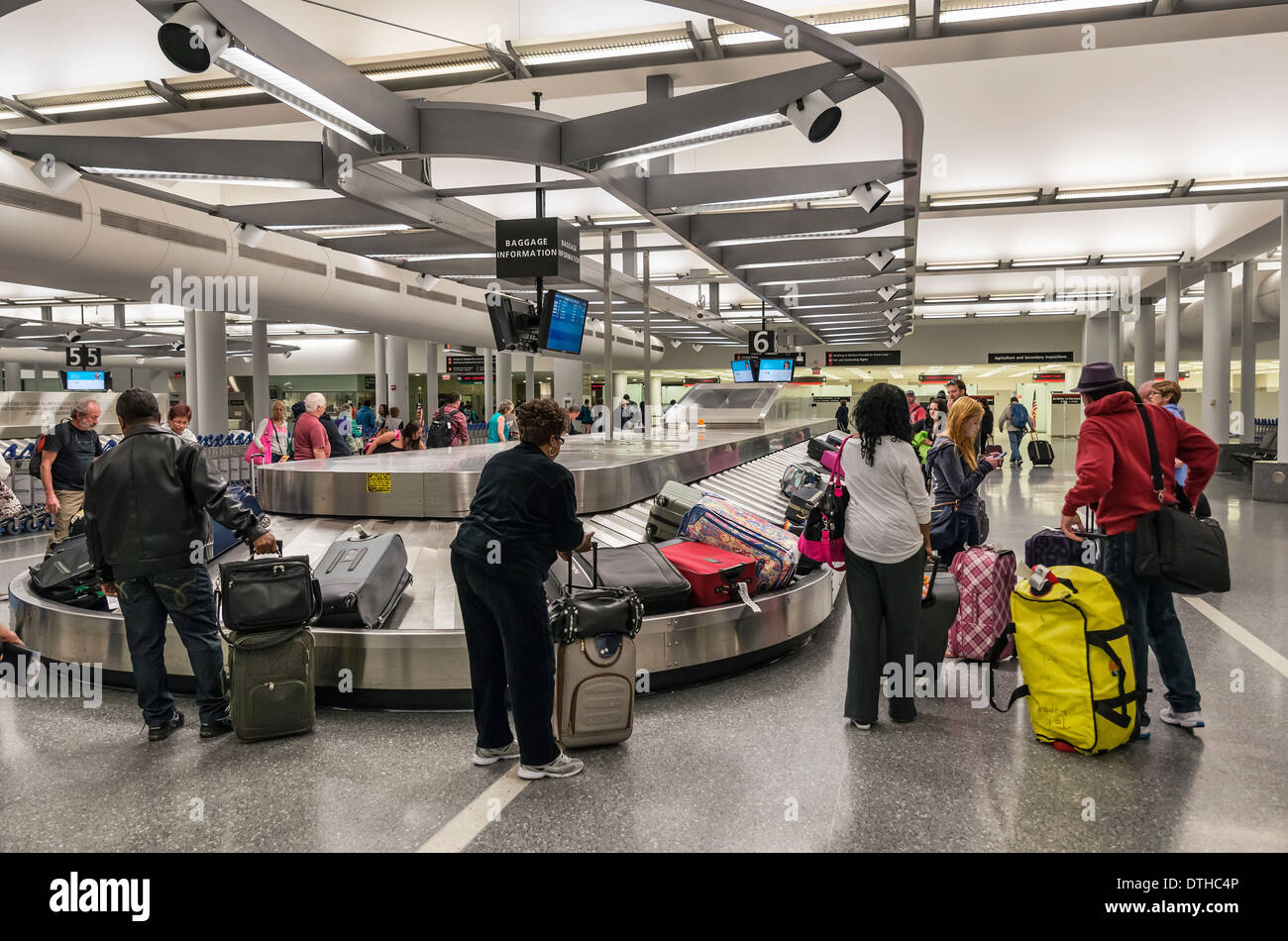Baggage claim conveyor at Philadelphia airport, Pennsylvania, USA Stock Photo
