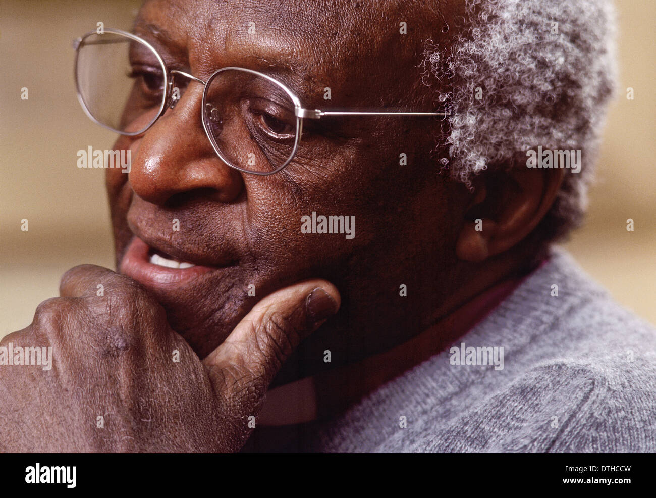 A portrait of Archbishop Desmond Tutu. Stock Photo