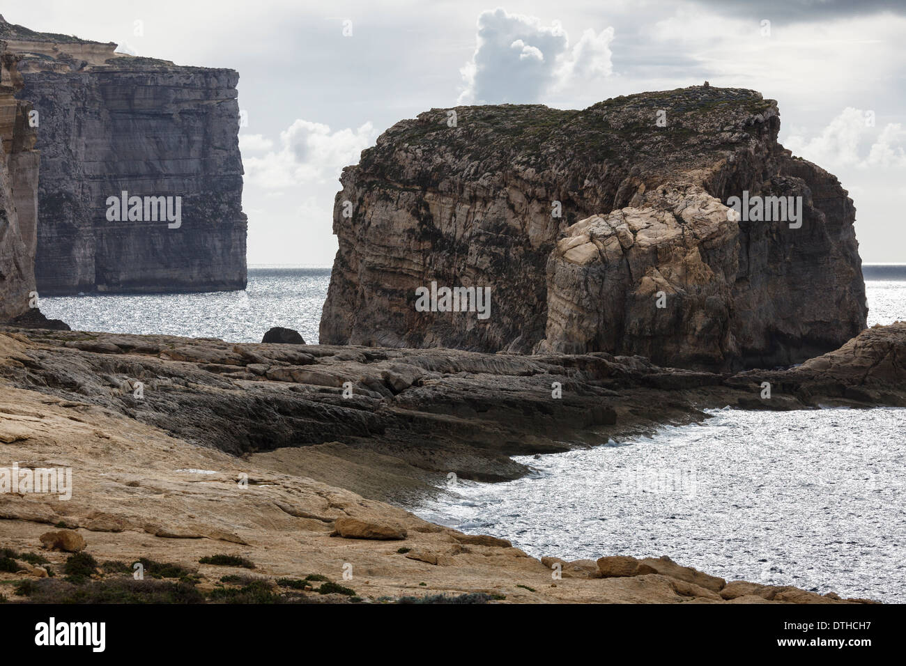 Fungus Rock, Dwejra Point, Gozo, Malta Stock Photo