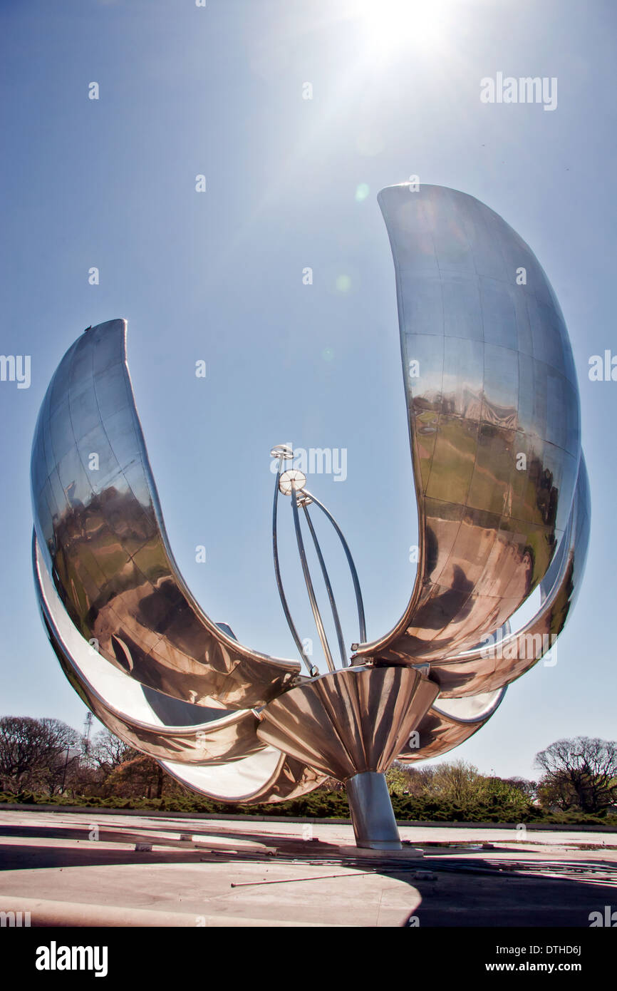 Floralis Genérica is a sculpture made of steel and aluminum located in Plaza de las Naciones Unidas Stock Photo