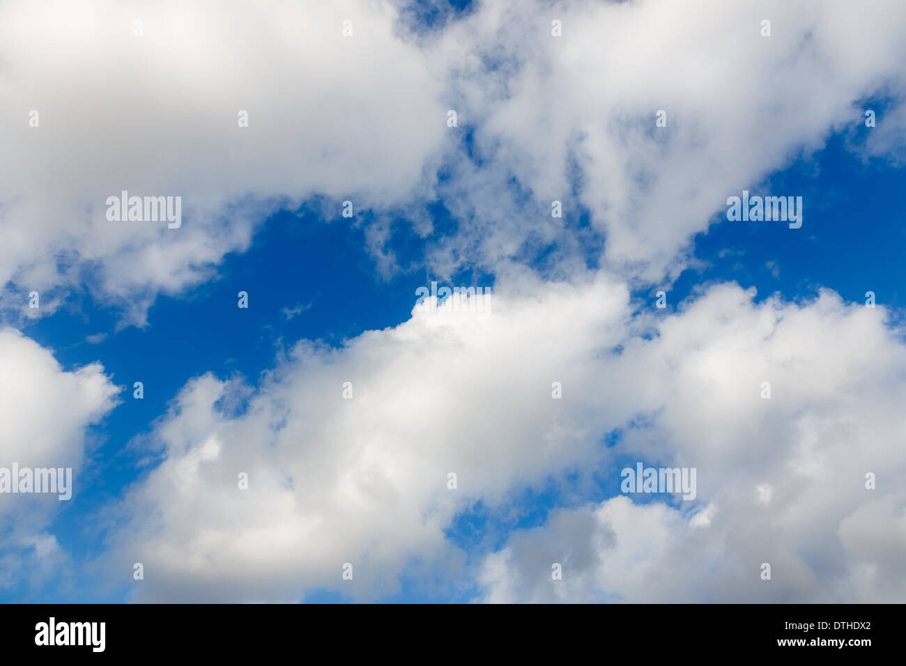 blue sky with clouds closeup Stock Photo