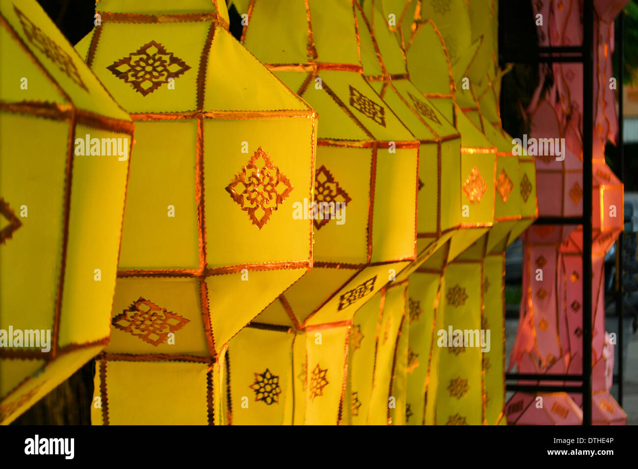 Beautiful thai paper lanterns, Chiang Mai Stock Photo