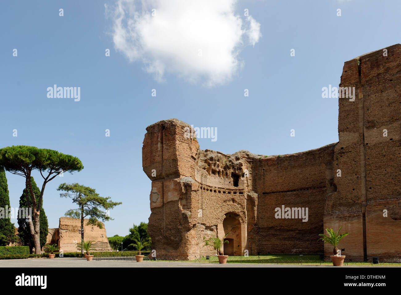 View ruins west Laconicum Baths Caracalla Rome Italy Baths Caracalla (Terme di Caracalla) the Stock Photo