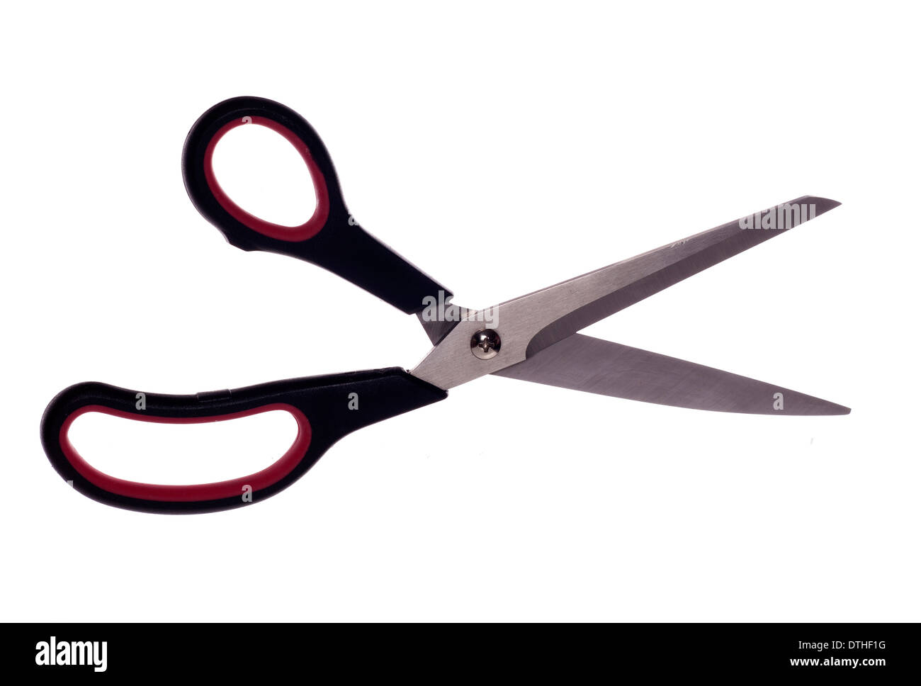 Open scissors isolated on a white background Stock Photo