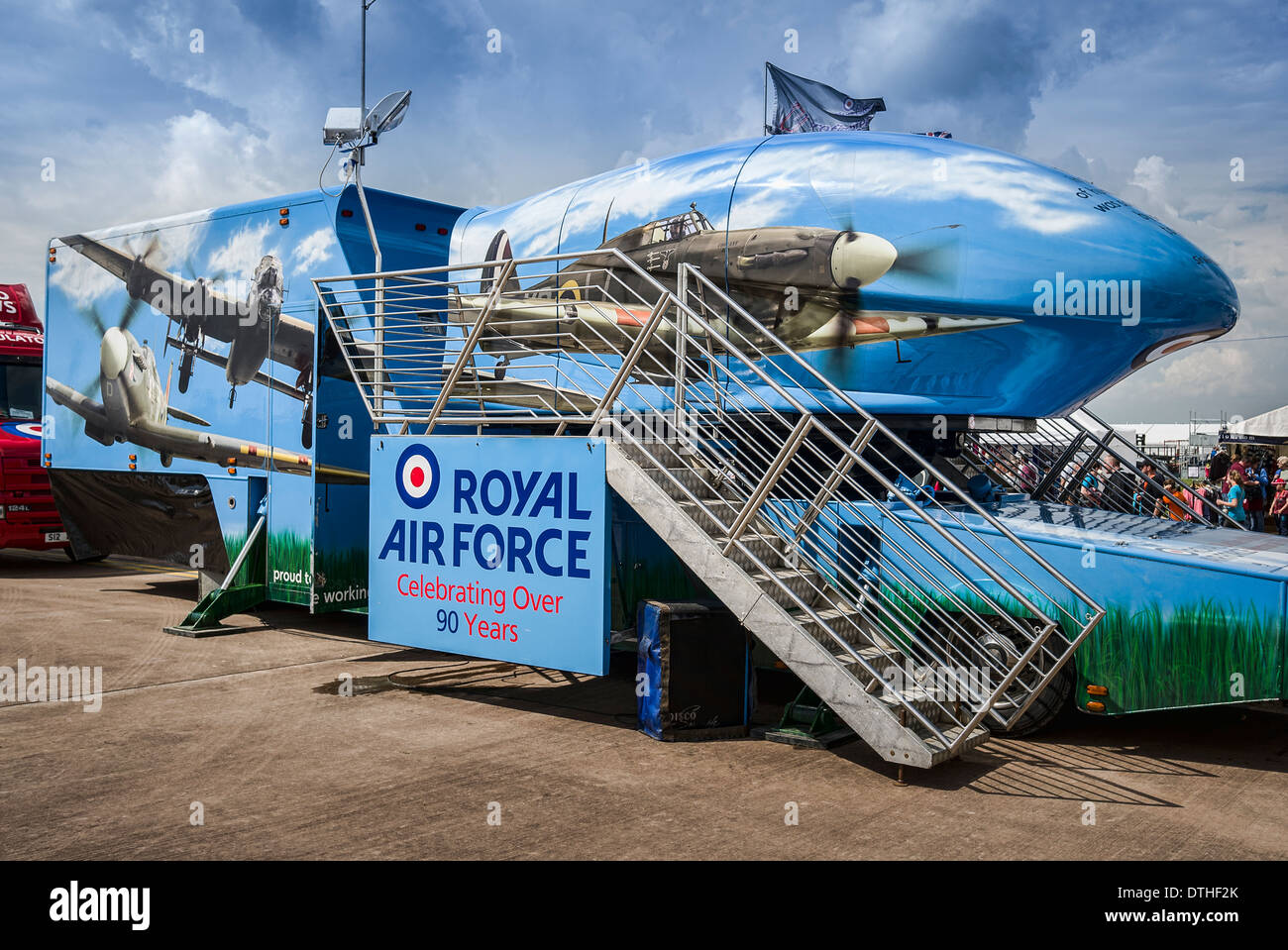 Royal Air Force flight simulator at public air show 2012 Stock Photo