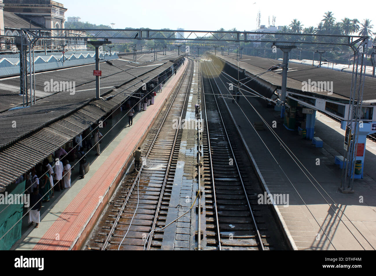 Rail track railway track India Indian Railway Stock Photo