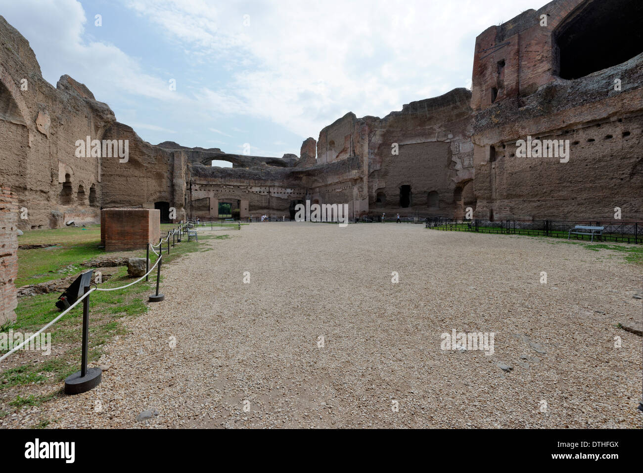 View palaestra on western side Baths Caracalla Rome Italy Baths Caracalla (Terme di Caracalla) the Stock Photo