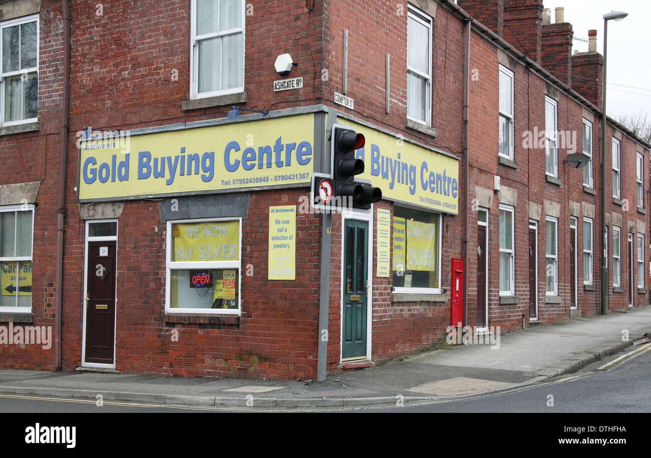 Gold buying centre, Chesterfield, Derbyshire, UK Stock Photo