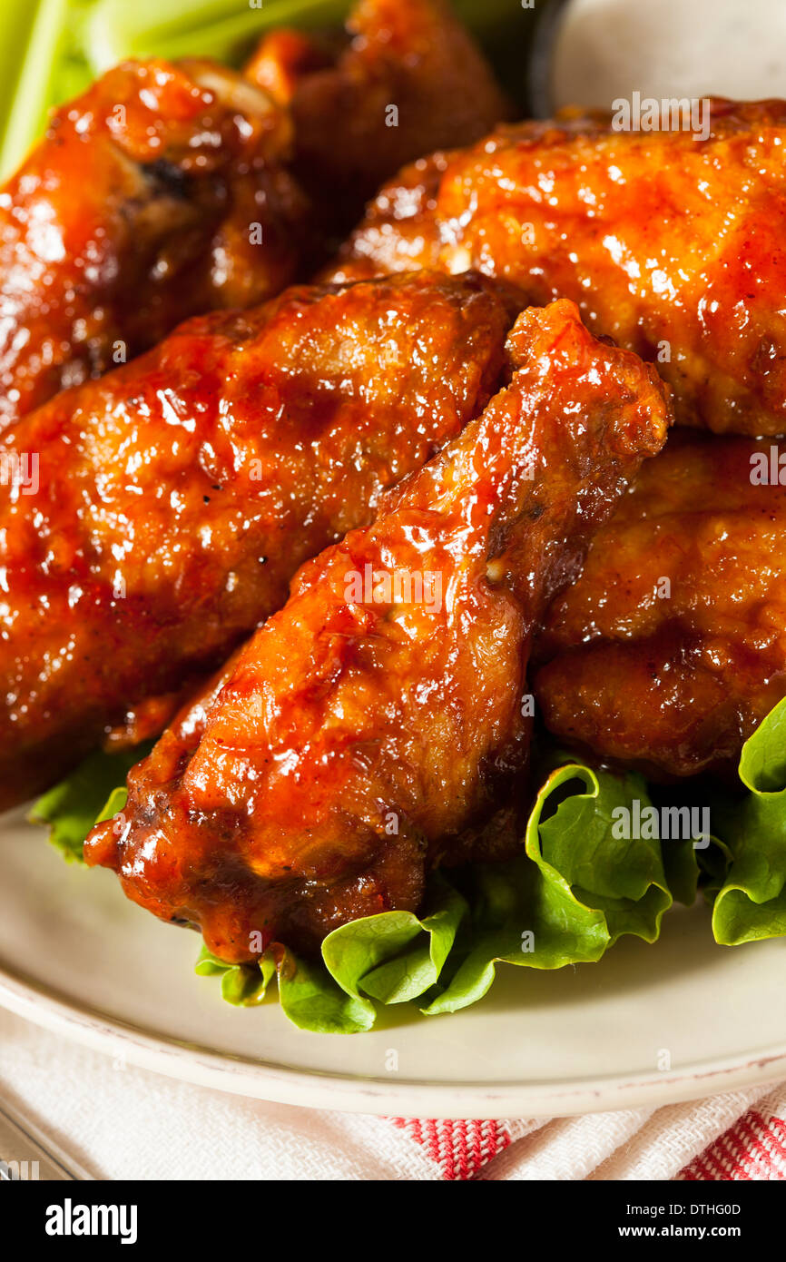 Barbecue Buffalo Chicken Wings as an Appetizer Stock Photo Alamy