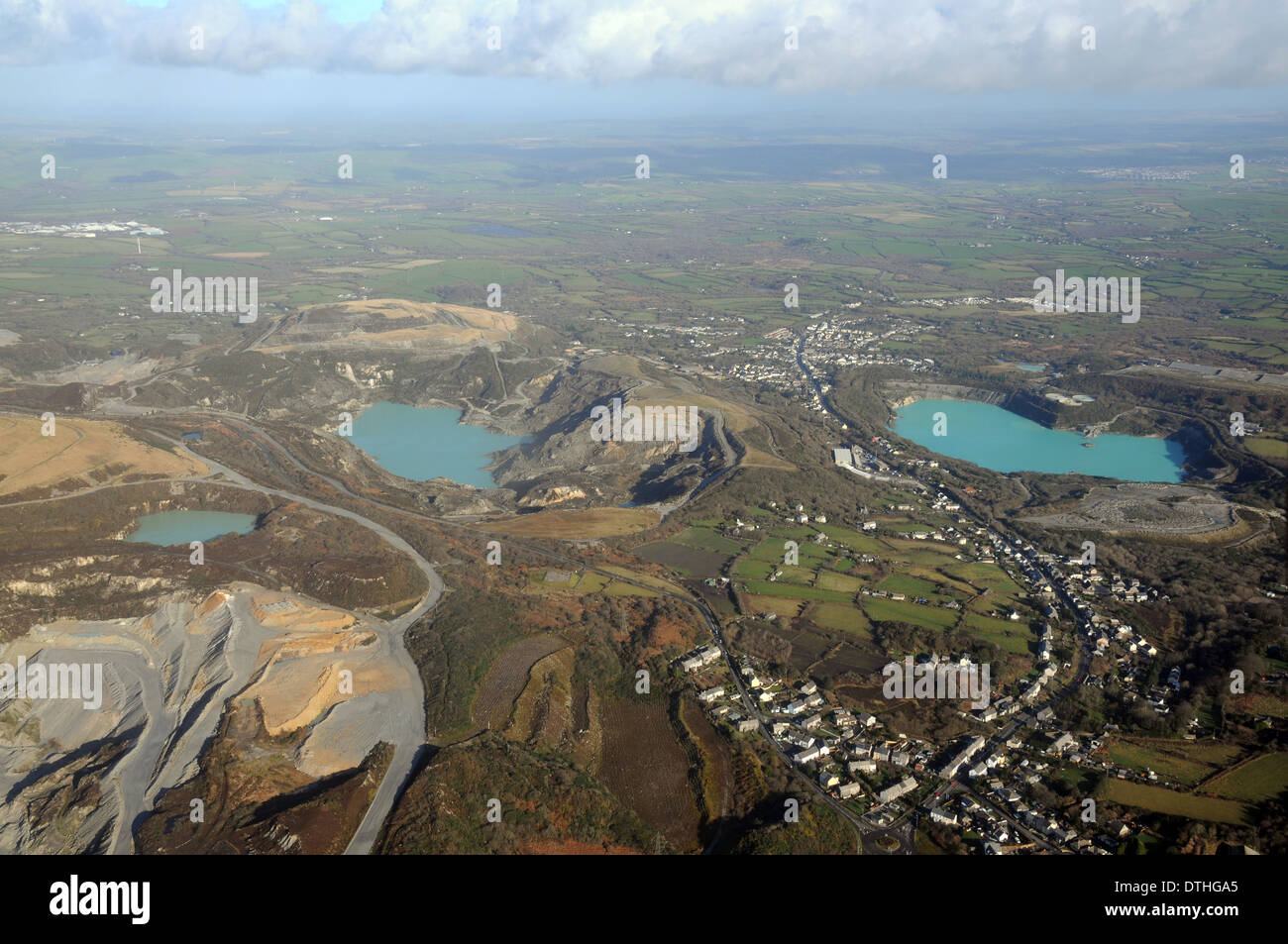 Overview of a quarry outside of Newquay, Cornwall Stock Photo