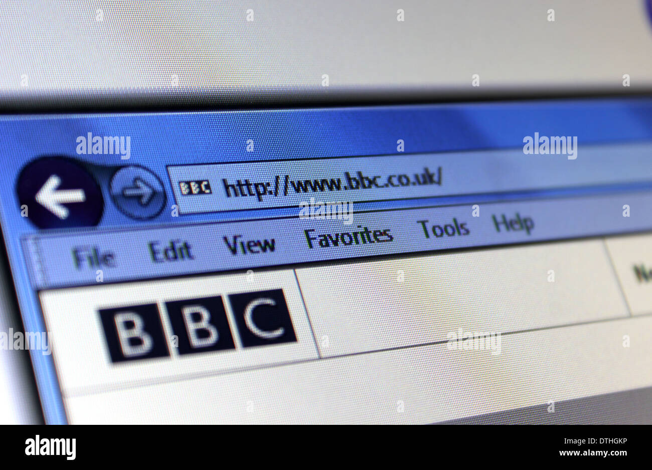 BBC website URL Stock Photo