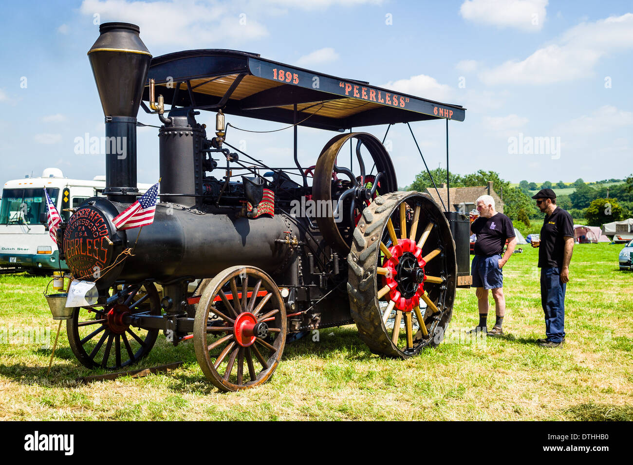 American PEERLESS steam traction engine at a country event in UK Stock Photo