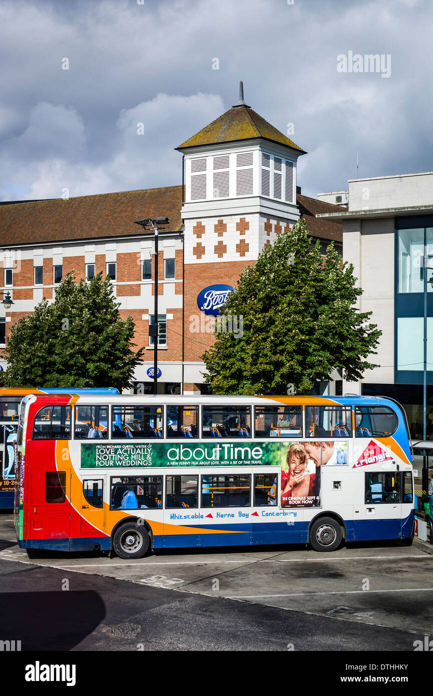 Outdoor bus station in Canterbury Kent UK Stock Photo