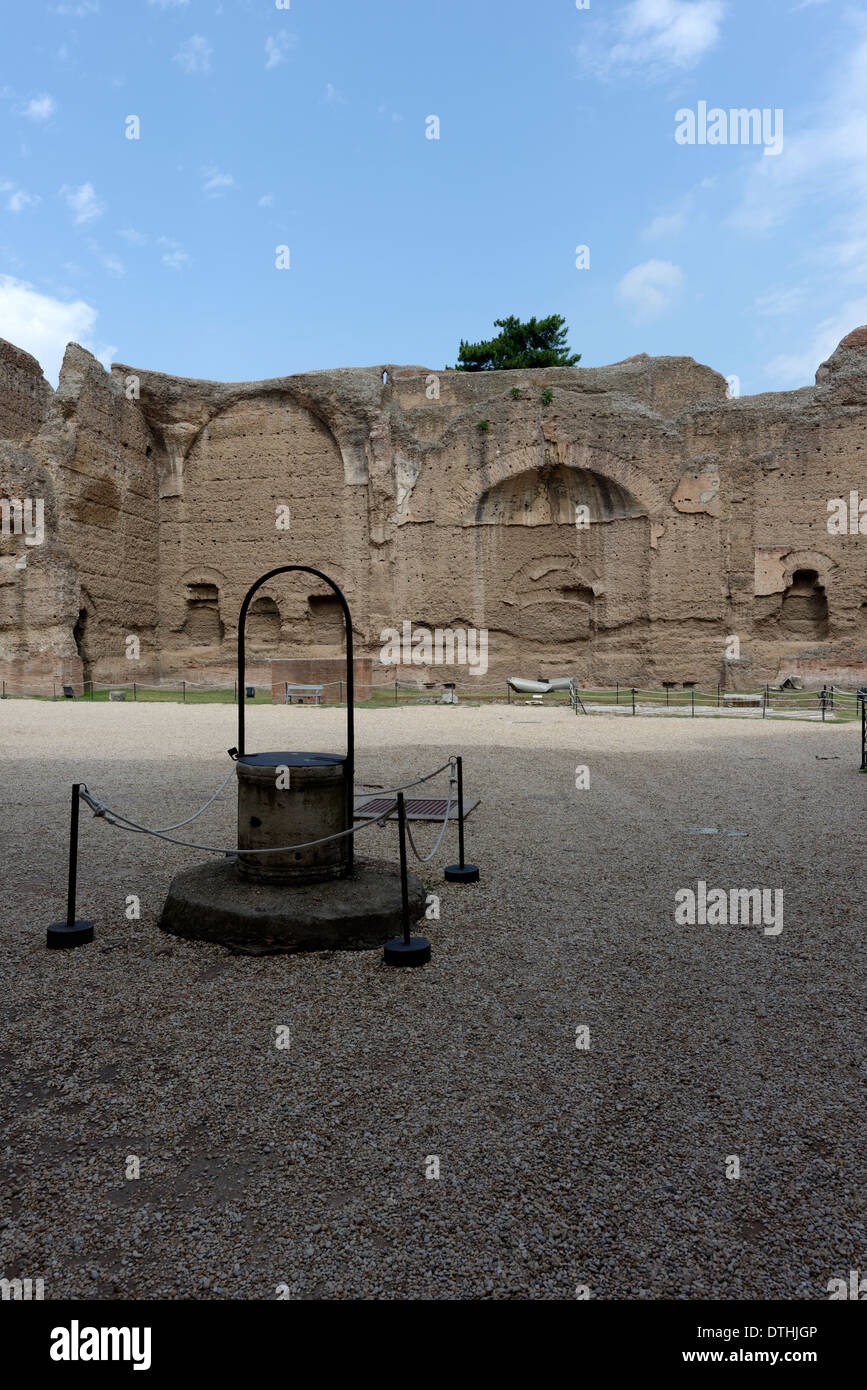 View well palaestra on western side Baths Caracalla Rome Italy Baths Caracalla (Terme di Stock Photo